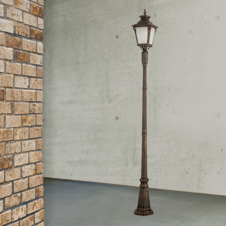 Udendørslampe AIKO 1xE27/60W/230V 240 cm IP23 bronze/patina