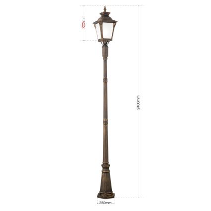 Udendørslampe AIKO 1xE27/60W/230V 240 cm IP23 bronze/patina