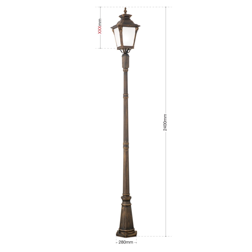 Udendørslampe AIKO 1xE27/60W/230V 240 cm IP23 bronze/patina