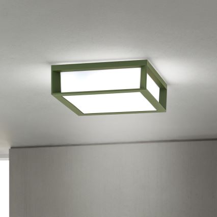 Udendørslampe HENRY 2xE27/15W/230V 26x26 cm IP44 grøn