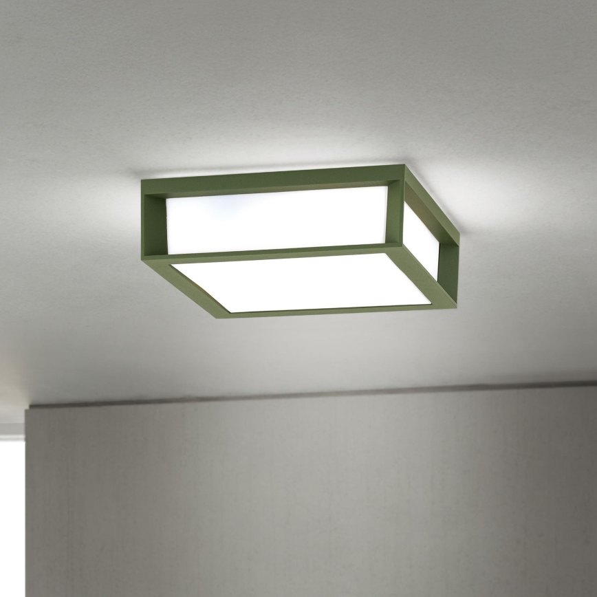 Udendørslampe HENRY 2xE27/15W/230V 26x26 cm IP44 grøn