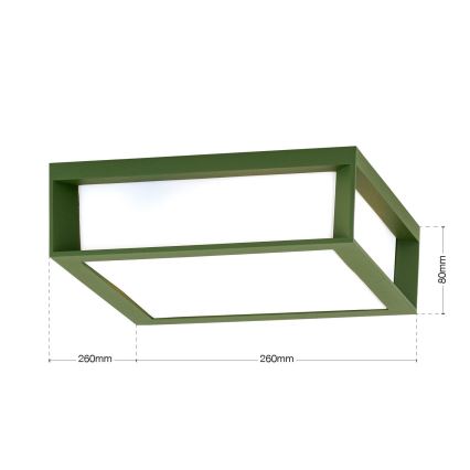 Udendørslampe HENRY 2xE27/15W/230V 26x26 cm IP44 grøn