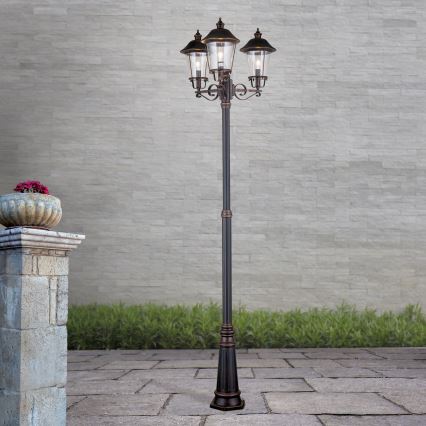 Udendørslampe KENZO 3xE27/100W/230V IP44 bronze/patina