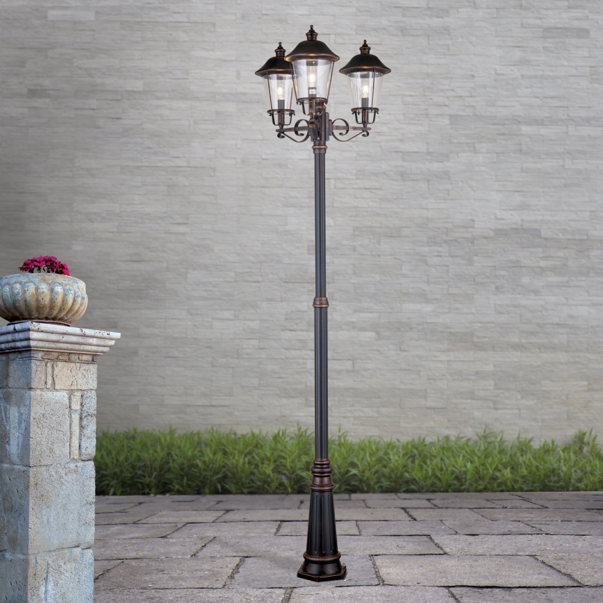 Udendørslampe KENZO 3xE27/100W/230V IP44 bronze/patina