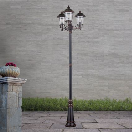 Udendørslampe KENZO 3xE27/100W/230V IP44 bronze/patina