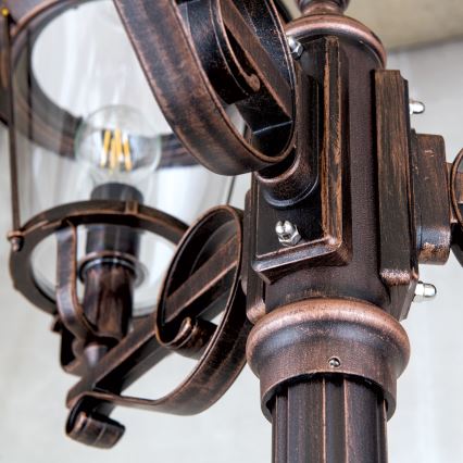Udendørslampe KENZO 3xE27/100W/230V IP44 bronze/patina