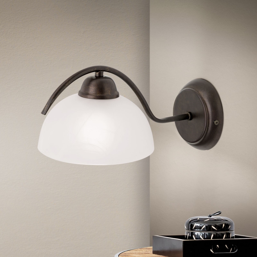 Væglampe RULA 1xE27/40W/230V hvid/bronze