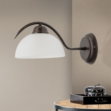 Væglampe RULA 1xE27/40W/230V hvid/bronze