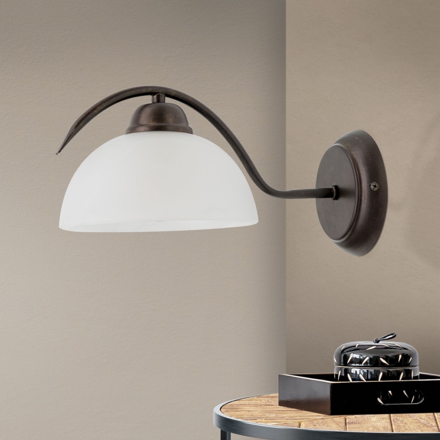 Væglampe RULA 1xE27/40W/230V hvid/bronze