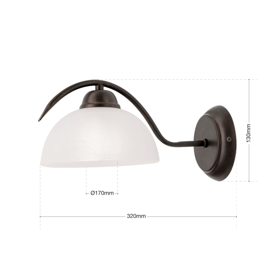 Væglampe RULA 1xE27/40W/230V hvid/bronze