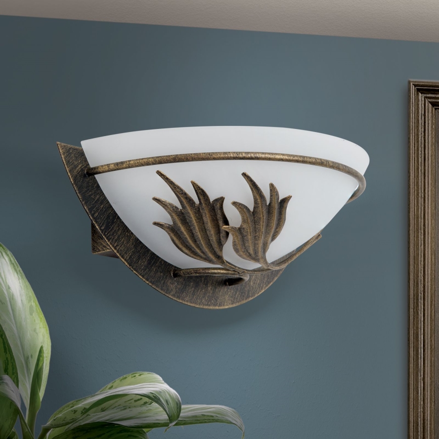 Væglampe FLEUR 1xE14/60W/230V bronze