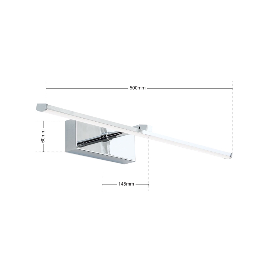 LED gallerilampe PUBLIO LED/10W/230V 50 cm skinnende krom