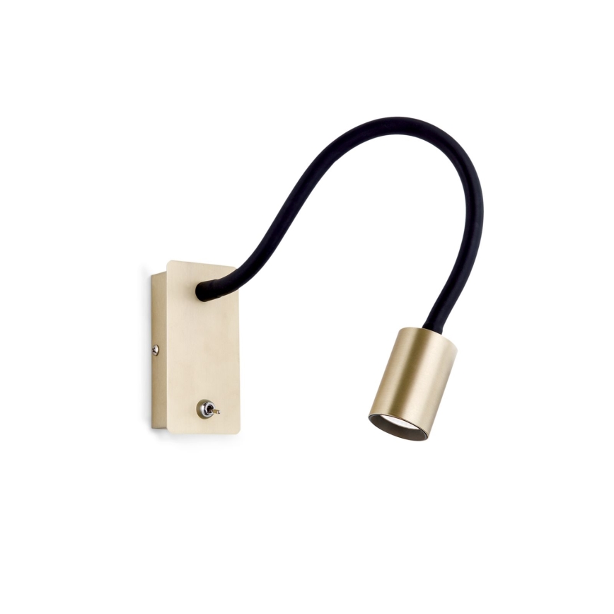 Fleksibel LED væglampe KURT LED/5W/230V guldfarvet