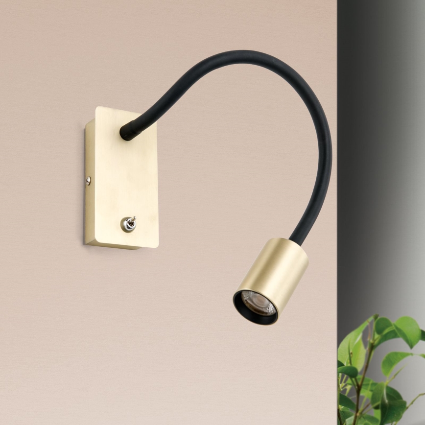Fleksibel LED væglampe KURT LED/5W/230V guldfarvet