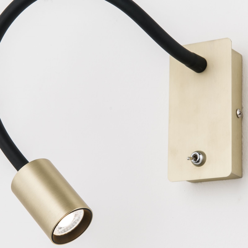 Fleksibel LED væglampe KURT LED/5W/230V guldfarvet