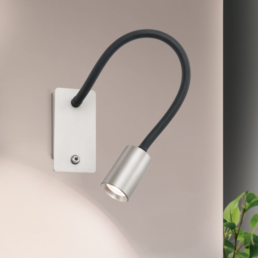 LED Fleksibel lille væ lampe KURT LED/5W/230V sølvfarvet