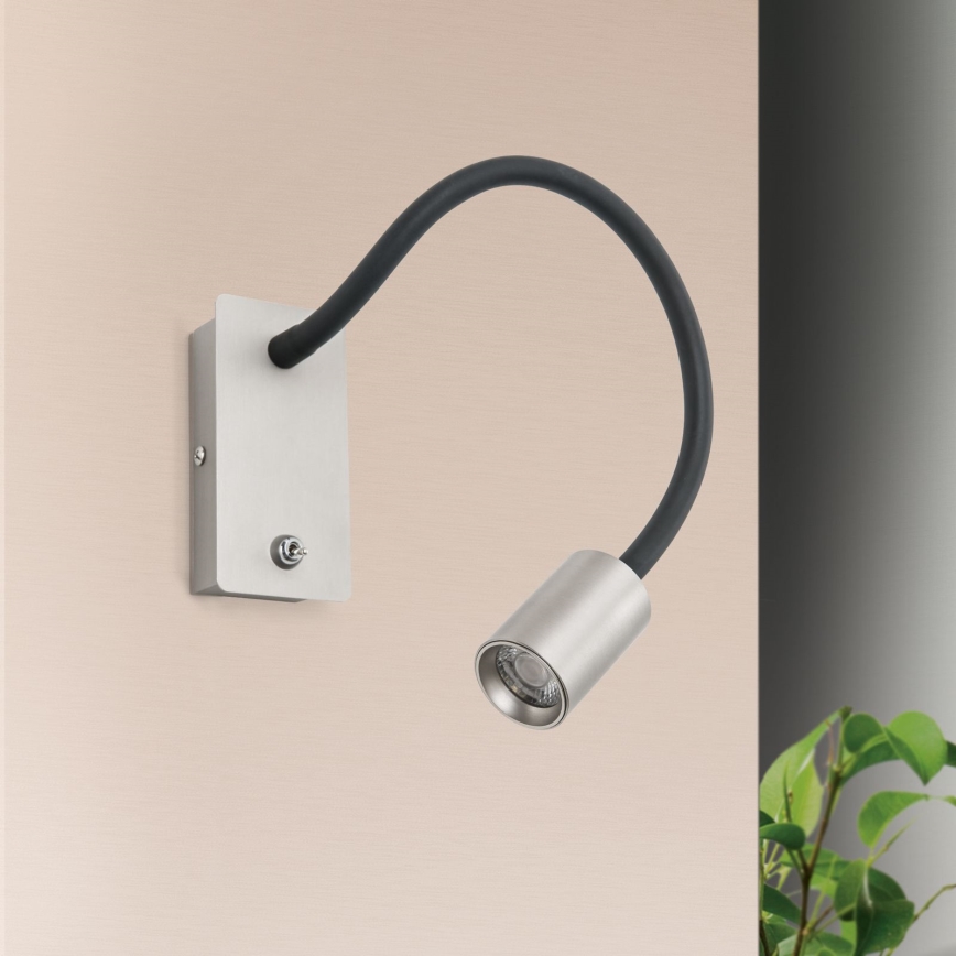 LED Fleksibel lille væ lampe KURT LED/5W/230V sølvfarvet
