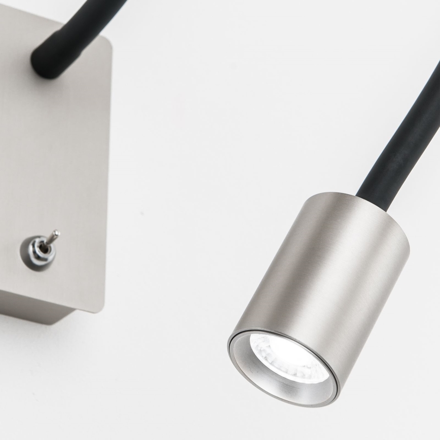 LED Fleksibel lille væ lampe KURT LED/5W/230V sølvfarvet