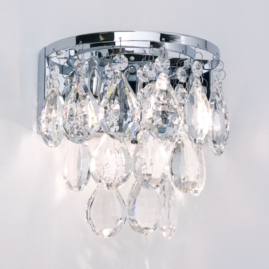 Væglampe i krystal CELESTE 2xG9/40W/230V skinnende krom