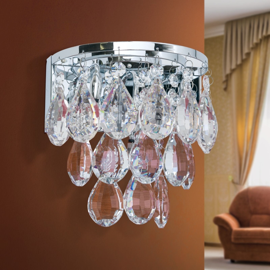 Væglampe i krystal CELESTE 2xG9/40W/230V skinnende krom