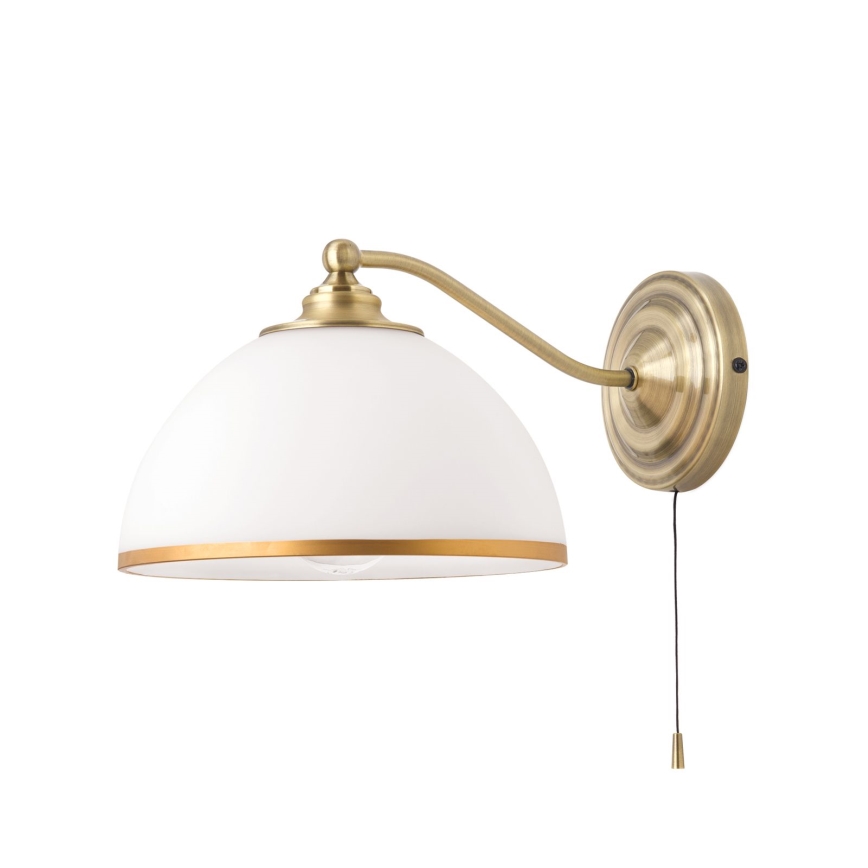 Væglampe OLD LAMP 1xE27/40W/230V hvid/messing