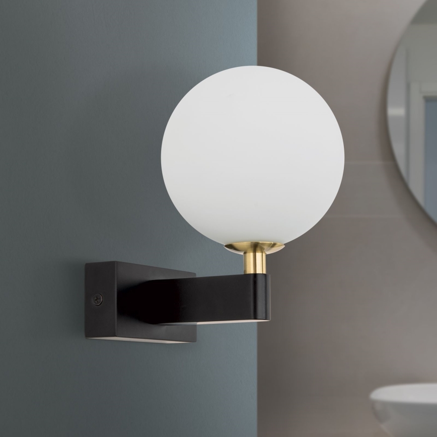 Væglampe til badeværelse MARA 1xG9/20W/230V IP44 sort