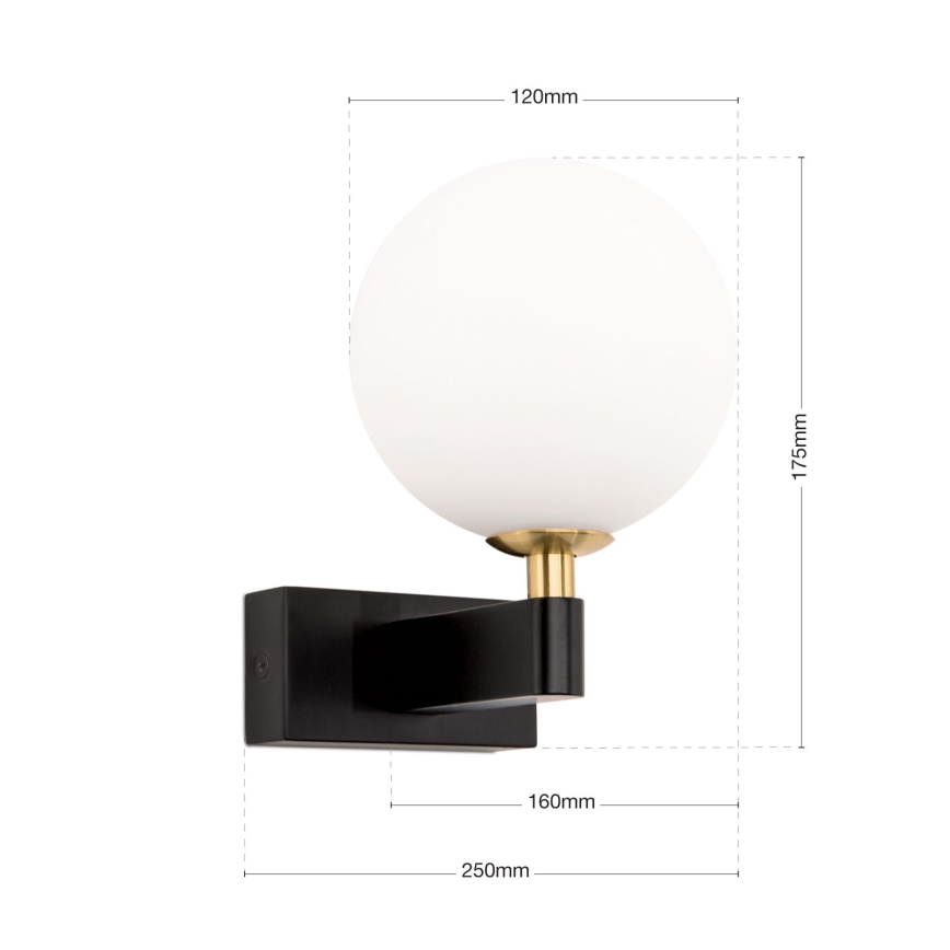 Væglampe til badeværelse MARA 1xG9/20W/230V IP44 sort