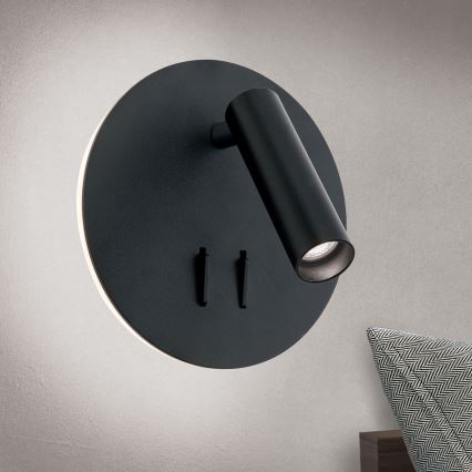 LED vægspot LENNY LED/6W/230V + LED/3W sort