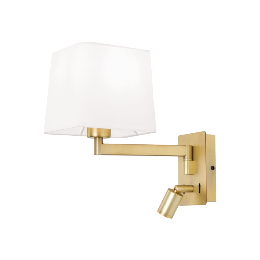 LED væglampe CARLTON 1xE27/40W/230V + LED/3W hvid/guldfarvet