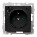 Ospel - Rammefri stikkontakt 230 V + 1x USB-A + 1x USB-C SONATA sort
