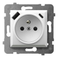 Ospel - Rammefri stikkontakt til hjemmet 230V + 1xUSB-A + 1xUSB-C ARIA hvid