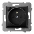 Ospel - Rammefri stikkontakt til hjemmet 230V + 1xUSB-A + 1xUSB-C ARIA sort