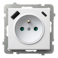 Ospel - Rammeløs vægstikkontakt 230V + 1xUSB-A + 1xUSB-C SONATA hvid