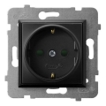 Ospel - Stikkontakt uden ramme Schuko 230V ARIA sort