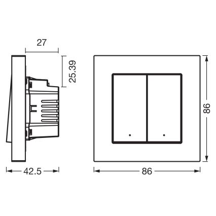 Osram - Afbryder med 2 knapper SMART+ MATTER 230V Wi-Fi