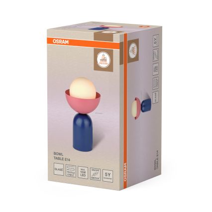Osram - Bordlampe DECOR BOWL 1xE14/25W/230V blå/lyserød