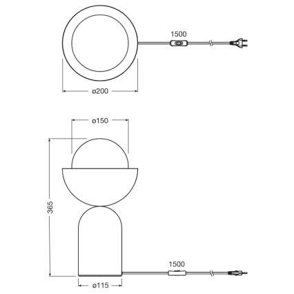 Osram - Bordlampe DECOR BOWL 1xE14/25W/230V sort