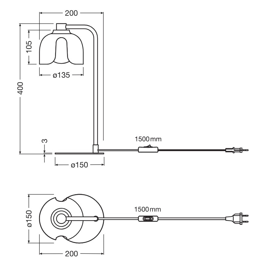 Osram - Bordlampe DECOR COROLLE 1xG9/20W/230V sort/guld