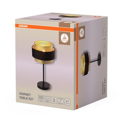 Osram - Bordlampe DECOR HORNET 1xE27/10W/230V sort/guld