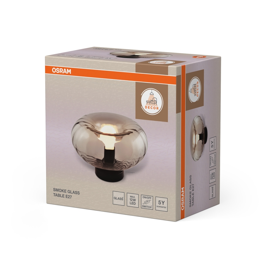 Osram - Bordlampe DECOR SMOKE 1xE27/12W/230V sort/røggrå