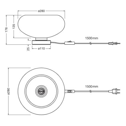 Osram - Bordlampe DECOR SMOKE 1xE27/12W/230V sort/røggrå