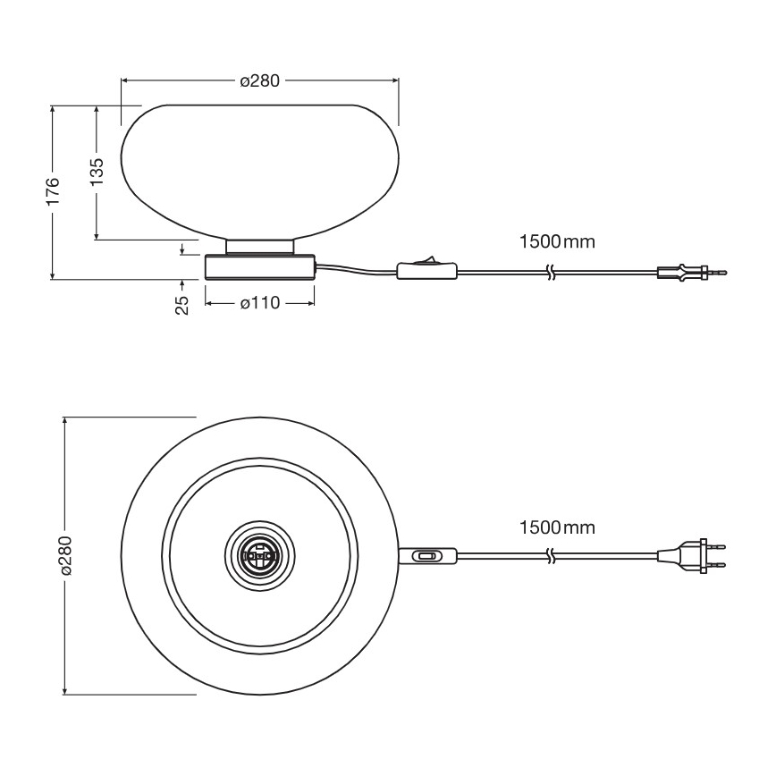 Osram - Bordlampe DECOR SMOKE 1xE27/12W/230V sort/røggrå