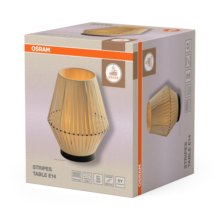 Osram - Bordlampe DECOR STRIPES 1xE14/5W/230V beige