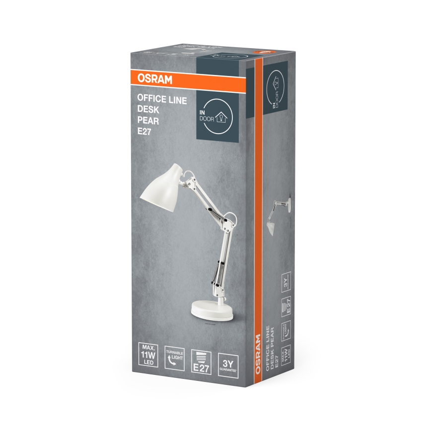 Osram - Bordlampe DESK LINE 1xE27/11W/230V hvid