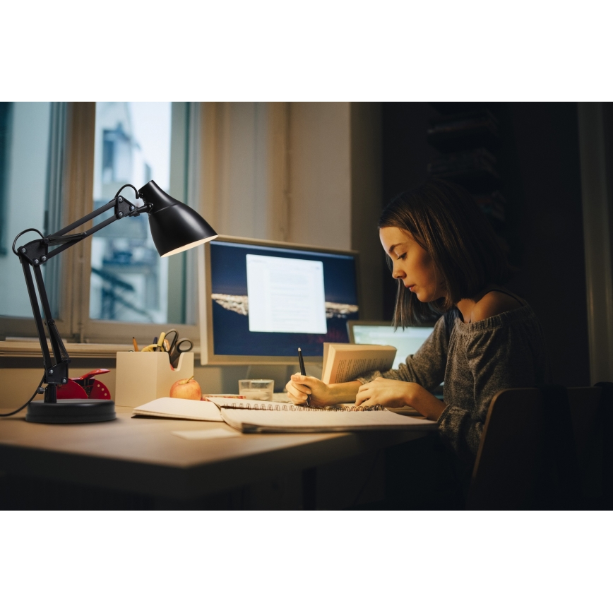 Osram - Bordlampe DESK LINE 1xE27/11W/230V sort