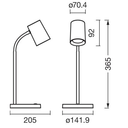Osram - Bordlampe DESK LINE 1xGU10/9W/230V hvid