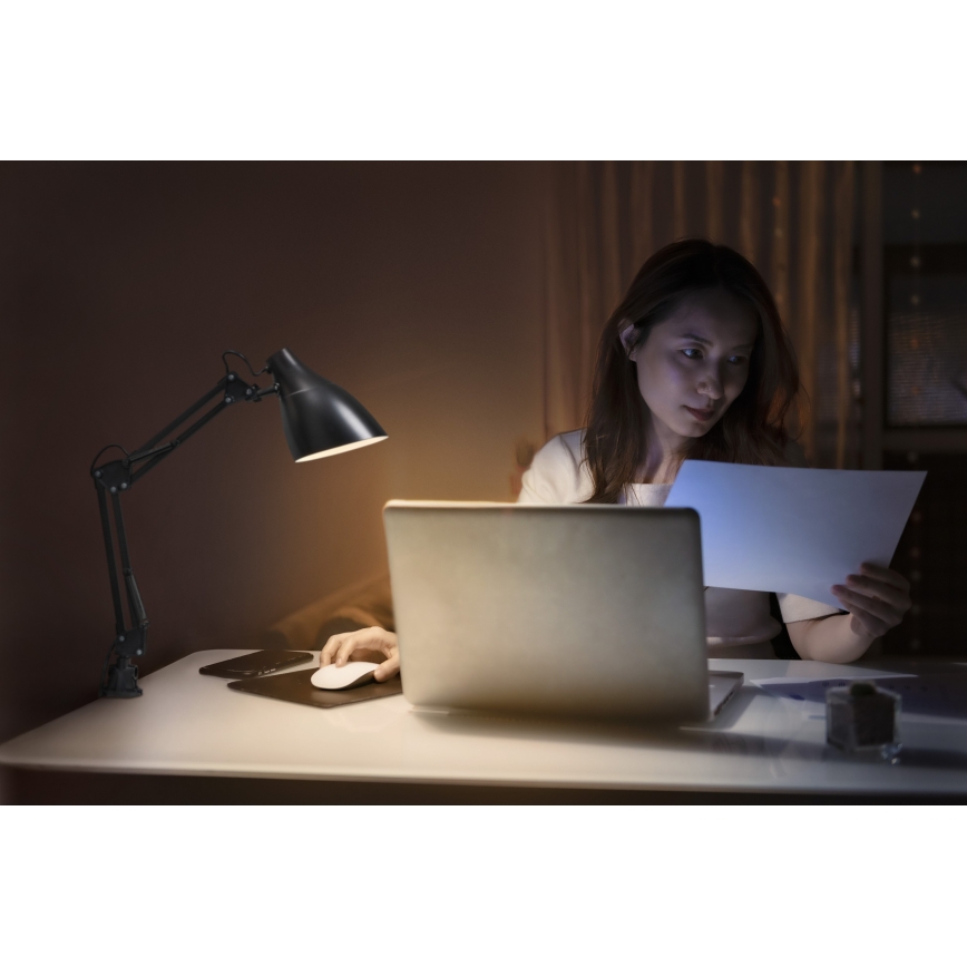 Osram - Bordlampe med klemme DESK LINE 1xE27/11W/230V sort