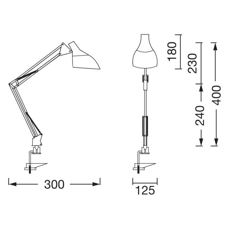 Osram - Bordlampe med klemme DESK LINE 1xE27/11W/230V sort