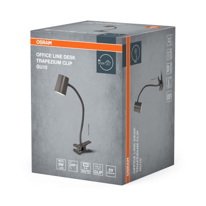 Osram - Bordlampe med klemme DESK LINE 1xGU10/9W/230V grå