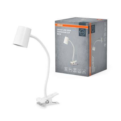 Osram - Bordlampe med klemme DESK LINE 1xGU10/9W/230V hvid